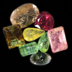Mixed Tourmaline Faceted Crystal Stones Parcel 8 pieces B820 | Crystal Factory