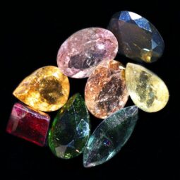 Mixed Tourmaline Faceted Crystal Stones Parcel 8 pieces B821 | Crystal Factory