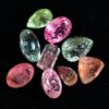 Mixed Tourmaline Faceted Crystal Stones Parcel 9 pieces B817 | Crystal Factory