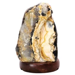 Crystal Quartz River Agate Lamp - White LED Bulb N2332 | Crystal Factory