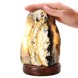 Crystal Quartz River Agate Lamp - White LED Bulb N2332 | Crystal Factory