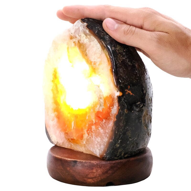 2.9kg Crystal Quartz River Agate Lamp - White LED Bulb N2339 4 Crystal Quartz River Agate Lamp - White LED Bulb N2339 | Crystal Factory