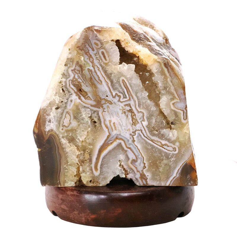 3kg Crystal Quartz River Agate Lamp - White LED Bulb N2341 3 Crystal Quartz River Agate Lamp - White LED Bulb N2341 | Crystal Factory