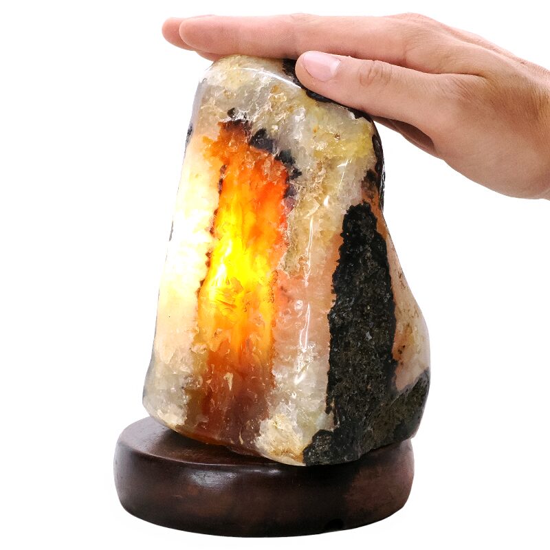 2.8kg Crystal Quartz River Agate Lamp - White LED Bulb N2344 4 Crystal Quartz River Agate Lamp - White LED Bulb N2344 | Crystal Factory