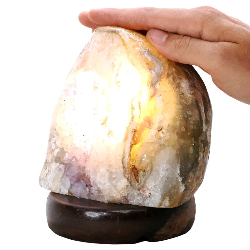 2.9kg Crystal Quartz River Agate Lamp - White LED Bulb N2347 4 Crystal Quartz River Agate Lamp - White LED Bulb N2347 | Crystal Factory