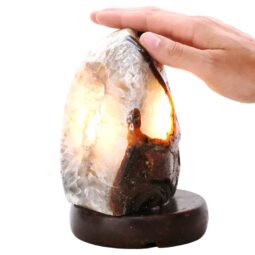 Crystal Quartz River Agate Lamp - White LED Bulb N2349 | Crystal Factory