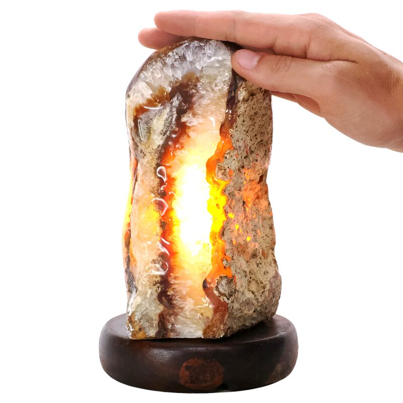 2.1kg Crystal Quartz River Agate Lamp - White LED Bulb N2360 4 Crystal Quartz River Agate Lamp - White LED Bulb N2360 | Crystal Factory