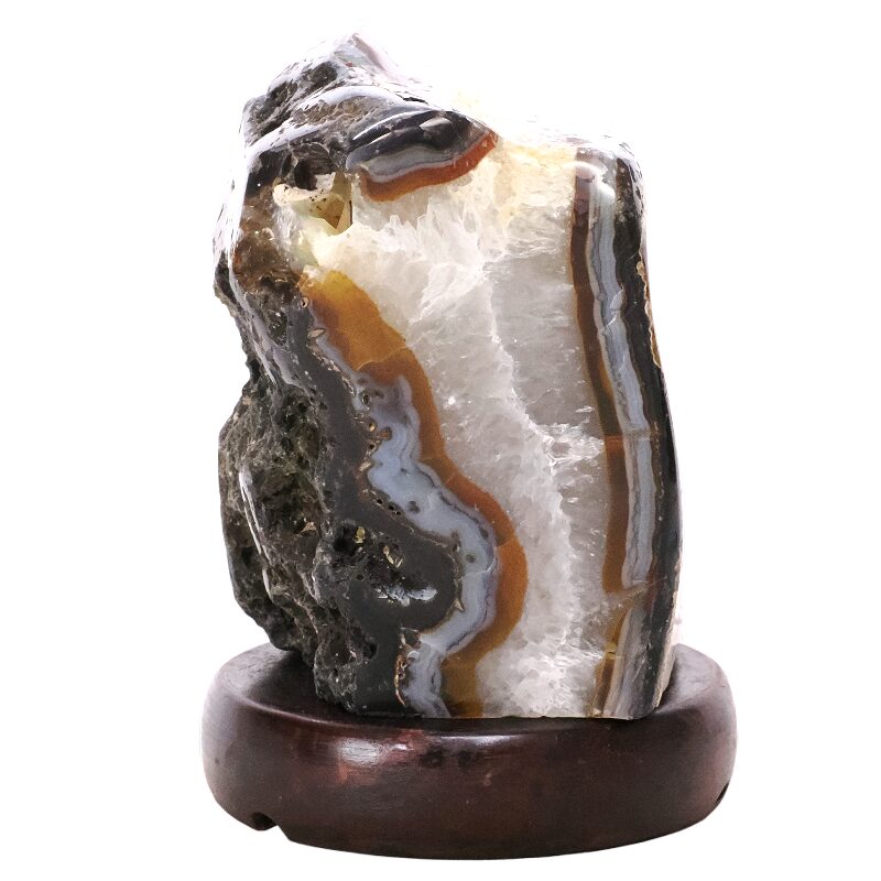 2.6kg Crystal Quartz River Agate Lamp - White LED Bulb N2361 3 Crystal Quartz River Agate Lamp - White LED Bulb N2361 | Crystal Factory