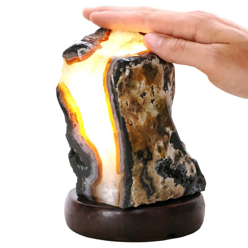 2.6kg Crystal Quartz River Agate Lamp - White LED Bulb N2361 4 Crystal Quartz River Agate Lamp - White LED Bulb N2361 | Crystal Factory