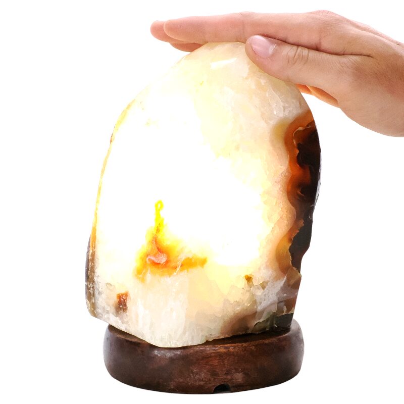 3.3kg Crystal Quartz River Agate Lamp - White LED Bulb N2370 4 Crystal Quartz River Agate Lamp - White LED Bulb N2370 | Crystal Factory