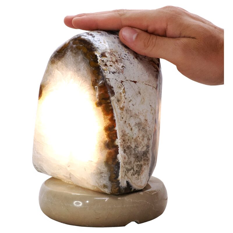 3.9kg Crystal Quartz River Agate Lamp - White LED Bulb N2371 4 Crystal Quartz River Agate Lamp - White LED Bulb N2371 | Crystal Factory