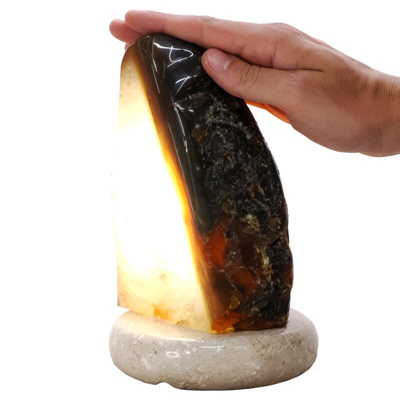 2.8kg Crystal Quartz River Agate Lamp - White LED Bulb N2372 4 Crystal Quartz River Agate Lamp - White LED Bulb N2372 | Crystal Factory