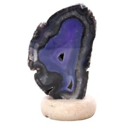 Purple Agate Crystal Lamp with Marble Base - Puple LED - N2374 | Crystal Factory