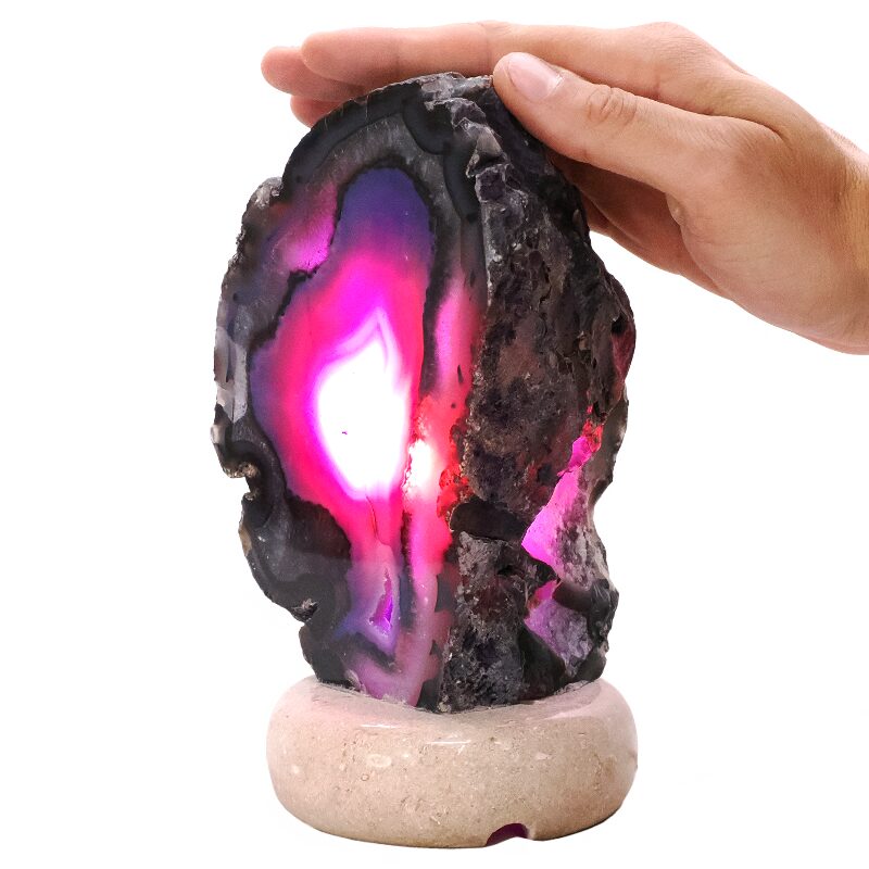 2kg Purple Agate Crystal Lamp with Marble Base - Puple LED - N2374 4 Purple Agate Crystal Lamp with Marble Base - Puple LED - N2374 | Crystal Factory