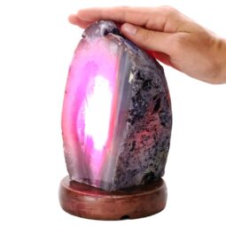 3kg Purple Agate Crystal Lamp with Wooden Base - Purple LED - N2382 5 Purple Agate Crystal Lamp with Wooden Base - Purple LED - N2382 | Crystal Factory