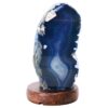 1.8kg Blue Agate Crystal Lamp with Wooden Base - Blue LED - N2386 2 Blue Agate Crystal Lamp with Wooden Base - Blue LED - N2386 | Crystal Factory