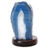 2.6kg Blue Agate Crystal Lamp with Wooden Base - Blue LED - N2387 2 Blue Agate Crystal Lamp with Wooden Base - Blue LED - N2387 | Crystal Factory