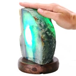 2.6kg Teal Agate Crystal Lamp with Wooden Base - Green LED - N2392 5 Teal Agate Crystal Lamp with Wooden Base - Green LED - N2392 | Crystal Factory