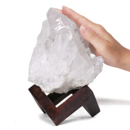 Natural Clear Quartz Specimen on Timber Stand 8cm L542 | Crystal Factory