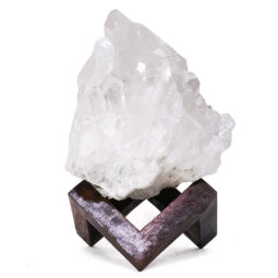 Natural Clear Quartz Specimen on Timber Stand 8cm L542 | Crystal Factory