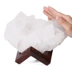 Natural Clear Quartz Specimen on Timber Stand 8cm L544 | Crystal Factory