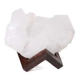 Natural Clear Quartz Specimen on Timber Stand 8cm L544 | Crystal Factory