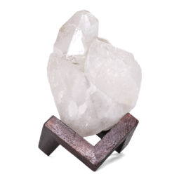 Natural Clear Quartz Specimen on Timber Stand 8cm L536 | Crystal Factory