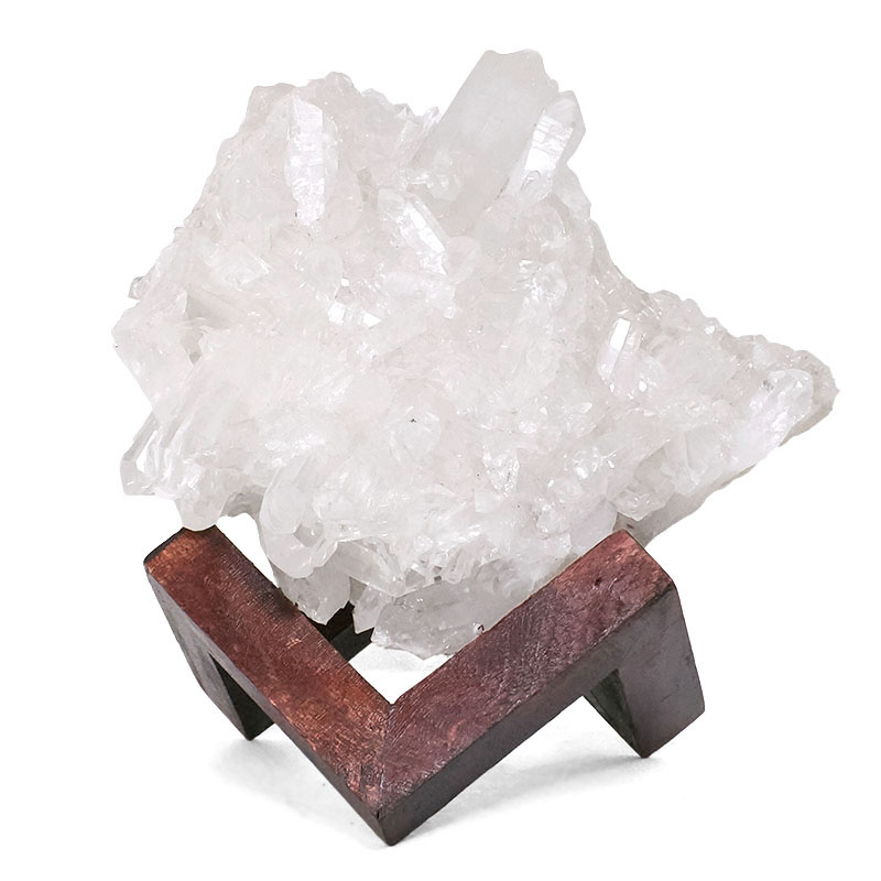 1.49kg Natural Clear Quartz Specimen on Timber Stand 8cm L537 3 Natural Clear Quartz Specimen on Timber Stand 8cm L537 | Crystal Factory