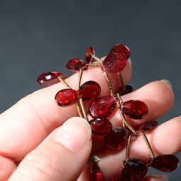 Natural Garnet Faceted Teardrop Bead Strand B816 | Crystal Factory