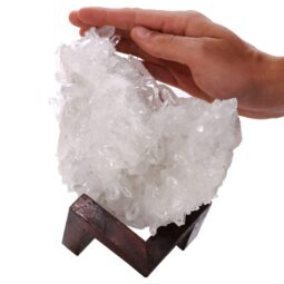 1.8kg Natural Clear Quartz Specimen on Timber Stand 8cm R630 5 Natural Clear Quartz Specimen on Timber Stand 8cm R630 | Crystal Factory