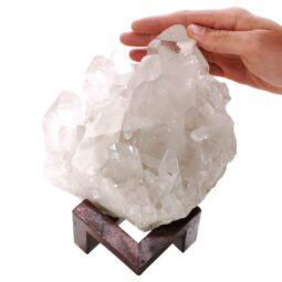 4.4kg Natural Clear Quartz Specimen on Timber Stand 8cm R631 5 Natural Clear Quartz Specimen on Timber Stand 8cm R631 | Crystal Factory