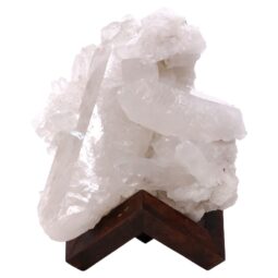 Natural Clear Quartz Specimen on Timber Stand 8cm R633 | Crystal Factory