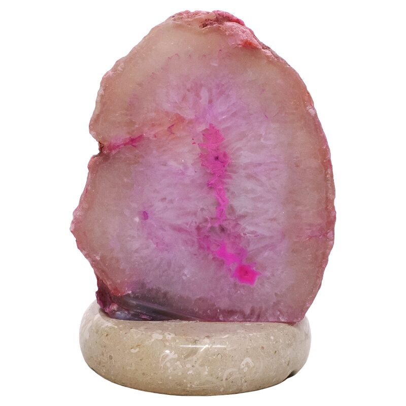 3.1kg Pink Agate Crystal Lamp with Marble Base - Purple LED - S1611 3 Pink Agate Crystal Lamp with Marble Base - Purple LED - S1611 | Crystal Factory