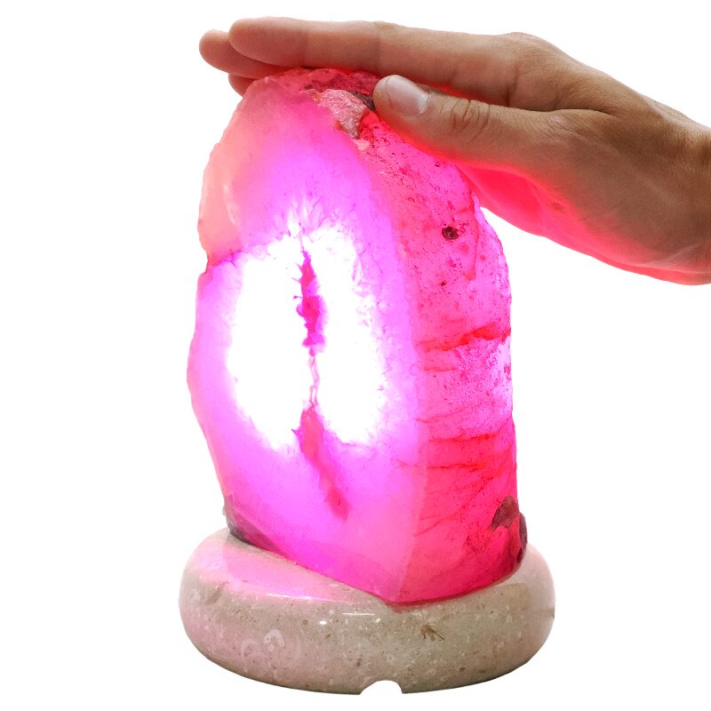 3.1kg Pink Agate Crystal Lamp with Marble Base - Purple LED - S1611 4 Pink Agate Crystal Lamp with Marble Base - Purple LED - S1611 | Crystal Factory