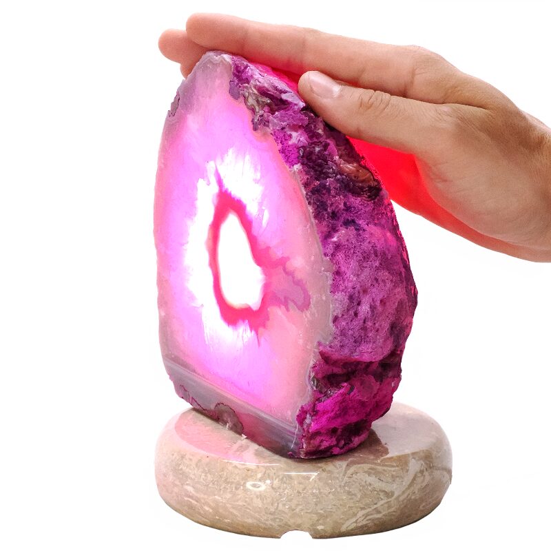3kg Pink Agate Crystal Lamp with Marble Base - Purple LED - S1612 4 Pink Agate Crystal Lamp with Marble Base - Purple LED - S1612 | Crystal Factory