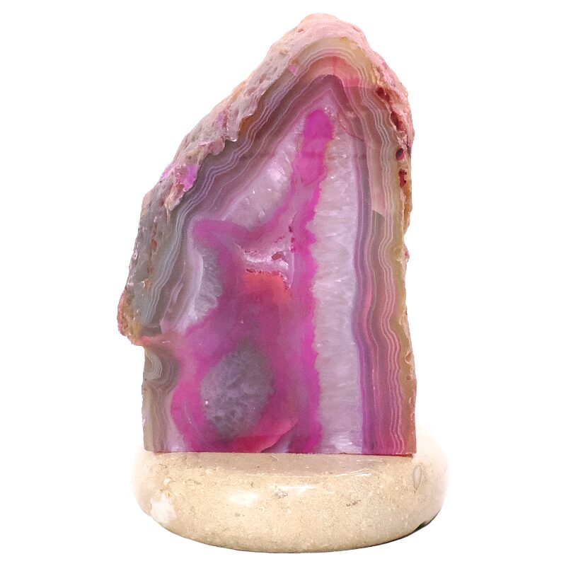 2.9kg Pink Agate Crystal Lamp with Marble Base - Purple LED - S1613 3 Pink Agate Crystal Lamp with Marble Base - Purple LED - S1613 | Crystal Factory