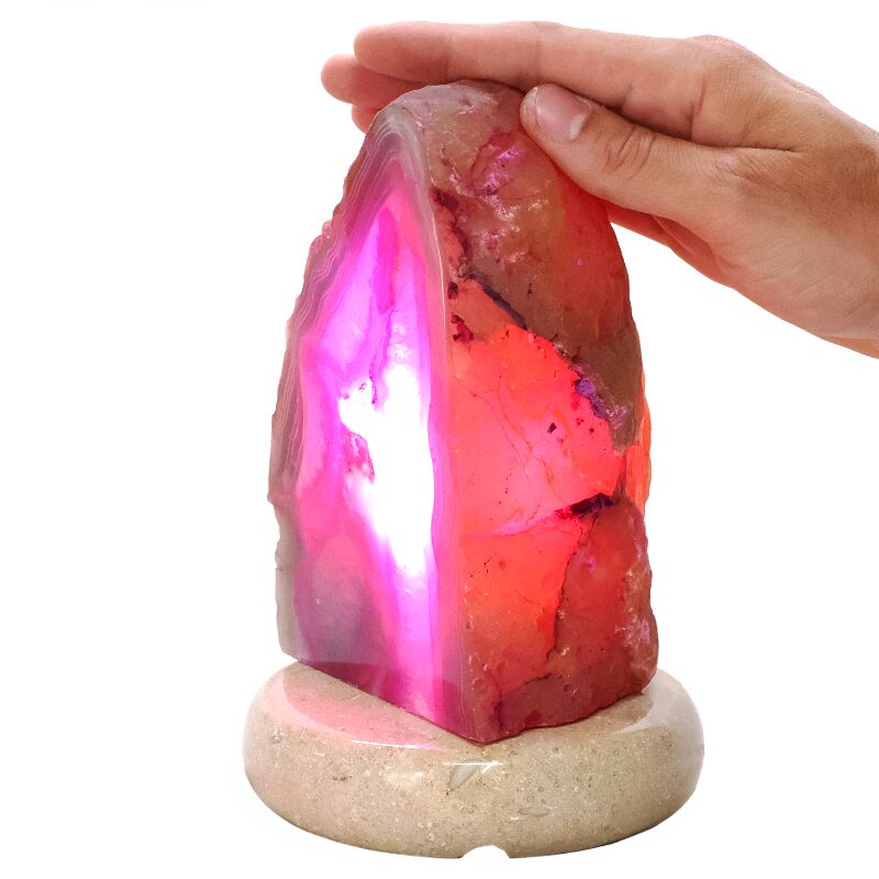 2.9kg Pink Agate Crystal Lamp with Marble Base - Purple LED - S1613 4 Pink Agate Crystal Lamp with Marble Base - Purple LED - S1613 | Crystal Factory
