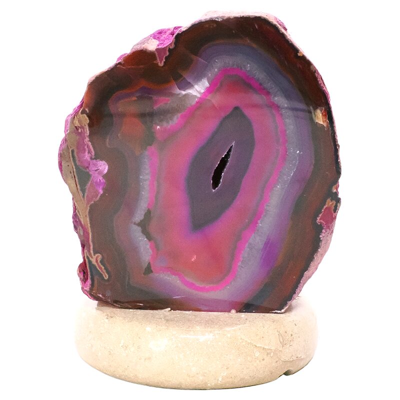 2.9kg Pink Agate Crystal Lamp with Marble Base - Purple LED - S1614 3 Pink Agate Crystal Lamp with Marble Base - Purple LED - S1614 | Crystal Factory