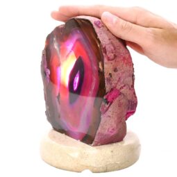 2.9kg Pink Agate Crystal Lamp with Marble Base - Purple LED - S1614 5 Pink Agate Crystal Lamp with Marble Base - Purple LED - S1614 | Crystal Factory