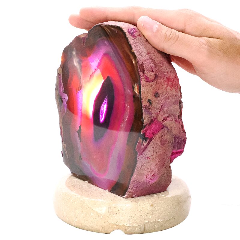 2.9kg Pink Agate Crystal Lamp with Marble Base - Purple LED - S1614 4 Pink Agate Crystal Lamp with Marble Base - Purple LED - S1614 | Crystal Factory