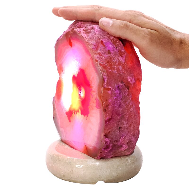 4kg Pink Agate Crystal Lamp with Marble Base - Purple LED - S1617 4 Pink Agate Crystal Lamp with Marble Base - Purple LED - S1617 | Crystal Factory