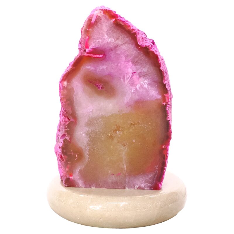 2.7kg Pink Agate Crystal Lamp with Marble Base - Purple LED - S1618 3 Pink Agate Crystal Lamp with Marble Base - Purple LED - S1618 | Crystal Factory