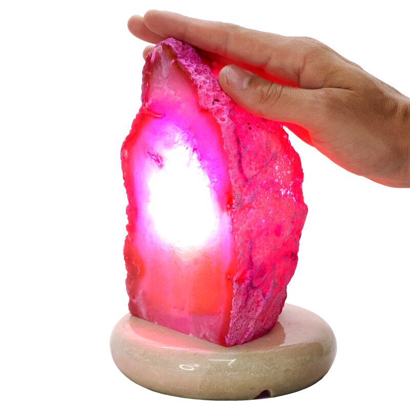 2.7kg Pink Agate Crystal Lamp with Marble Base - Purple LED - S1618 4 Pink Agate Crystal Lamp with Marble Base - Purple LED - S1618 | Crystal Factory