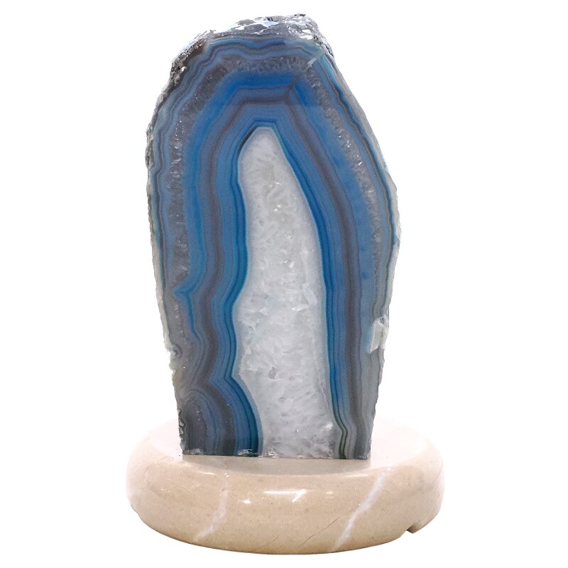 2.6kg Teal Agate Crystal Lamp with Marble Base - Green LED - S1619 3 Teal Agate Crystal Lamp with Marble Base - Green LED - S1619 | Crystal Factory
