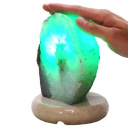 2.8kg Teal Agate Crystal Lamp with Marble Base - Green LED - S1621 5 Teal Agate Crystal Lamp with Marble Base - Green LED - S1621 | Crystal Factory