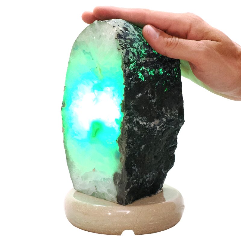 2.9kg Teal Agate Crystal Lamp with Marble Base - Green LED - S1622 4 Teal Agate Crystal Lamp with Marble Base - Green LED - S1622 | Crystal Factory