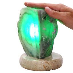 2.6kg Teal Agate Crystal Lamp with Marble Base - Green LED - S1626 5 Teal Agate Crystal Lamp with Marble Base - Green LED - S1626 | Crystal Factory