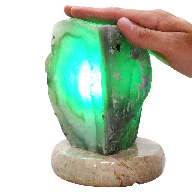 2.6kg Teal Agate Crystal Lamp with Marble Base - Green LED - S1626 4 Teal Agate Crystal Lamp with Marble Base - Green LED - S1626 | Crystal Factory