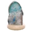 Teal Agate Crystal Lamp with Marble Base - Green LED - S1627 | Crystal Factory