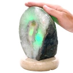 3.7kg Teal Agate Crystal Lamp with Marble Base - Green LED - S1628 5 Teal Agate Crystal Lamp with Marble Base - Green LED - S1628 | Crystal Factory